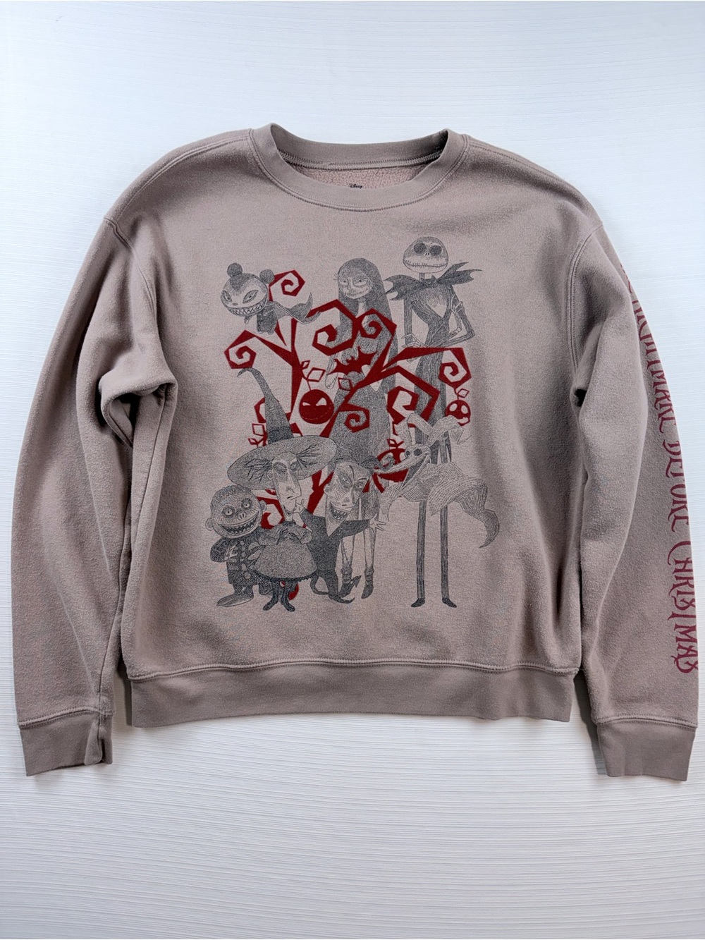 Disney The Nightmare Before Christmas Brown & Red Crewneck Sweater